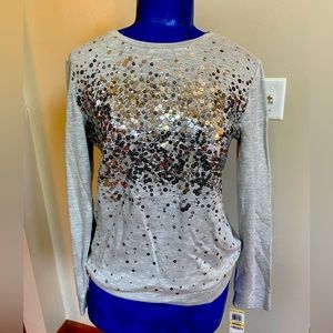 Inc sweatshirt grey silver sequins